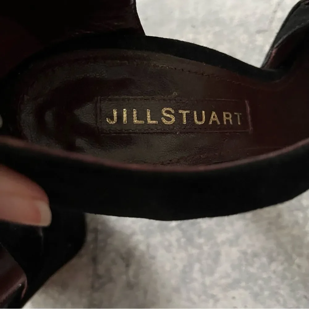 Jill Stuart Black Velvet Bow Platforms 38